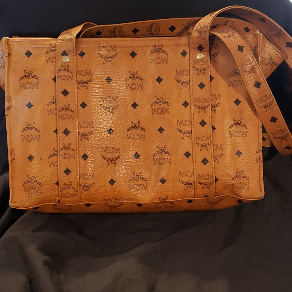 MCM Leather Tote Bag Shoulder Bag Purse - Picture 3 of 7